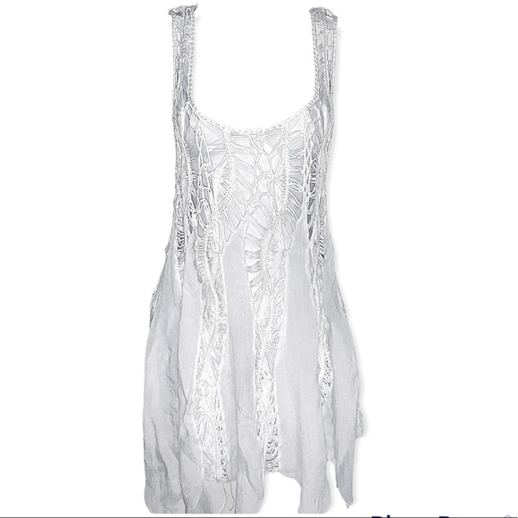 Hand Crafted Other - Ivory white crochet cover up